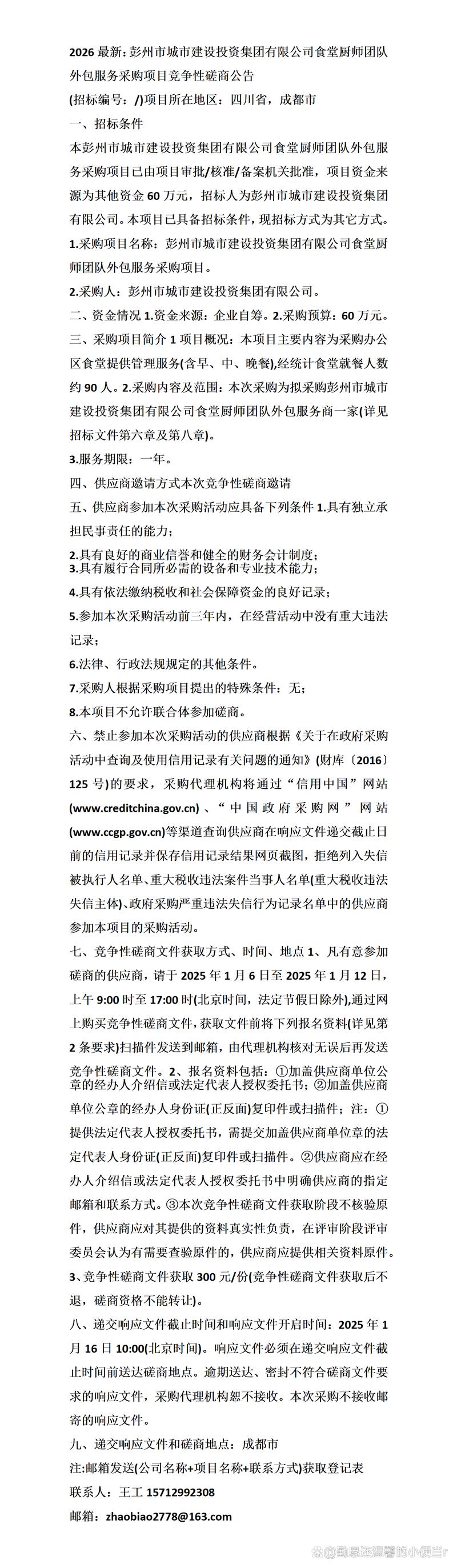 2026年彭州市城市建設(shè)投資集團(tuán)食堂廚師團(tuán)隊(duì)外包服務(wù)采購分析 軟件外包服務(wù)的跨界啟示
